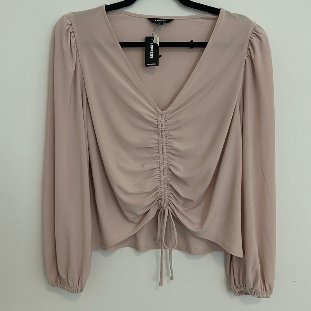 EXPRESS NWT Pink Scrunch Blouse
